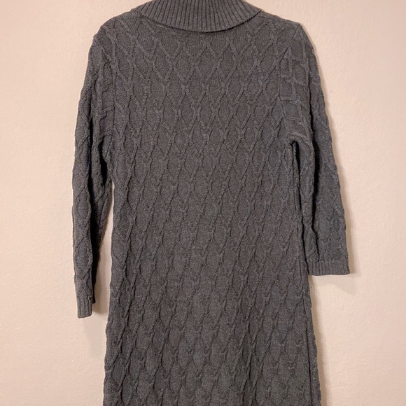Calvin Klein Sweater Dress Scalloped Textured Knit Faux Wrap - Picture 5 of 5